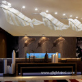 Hot sale modern indoor decoration lighting white feather K9 crystal luxury led chandelier